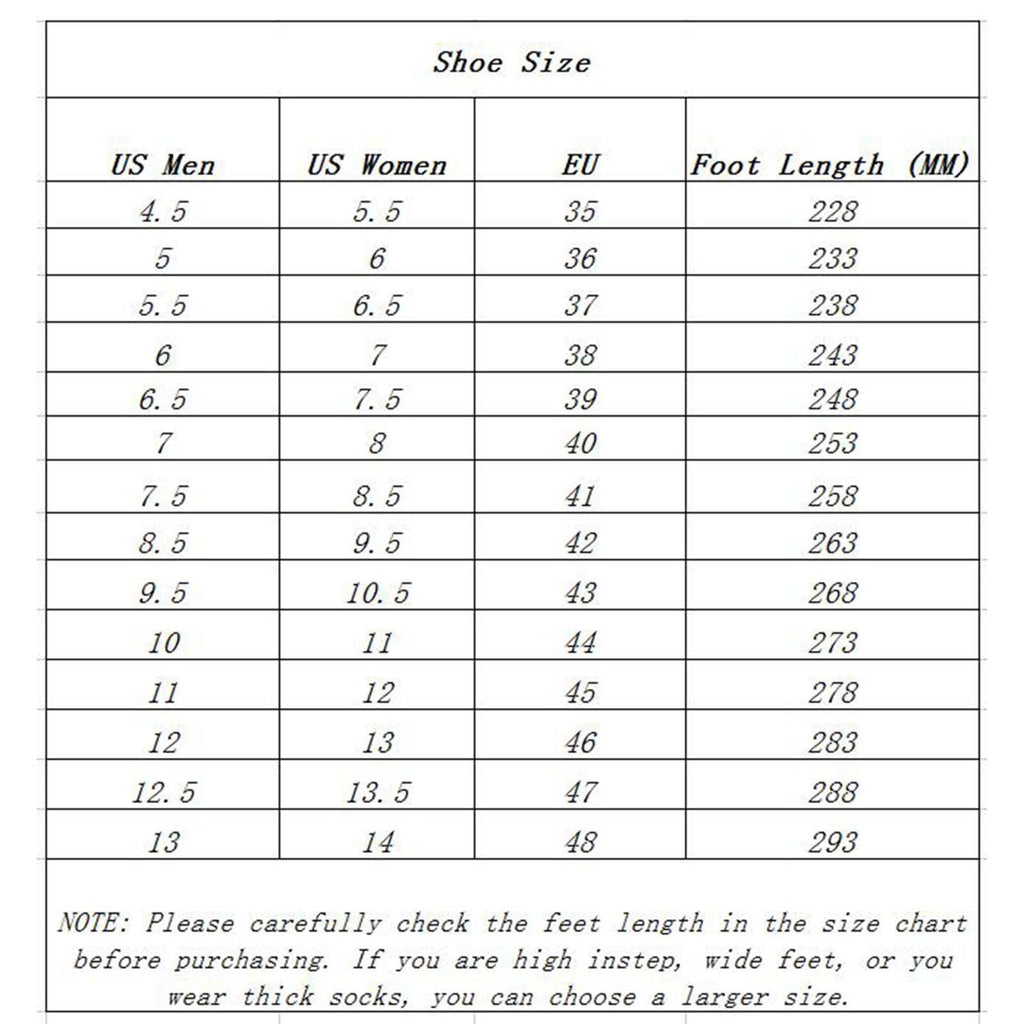Steel toe safety sneaker size guide and fit detail