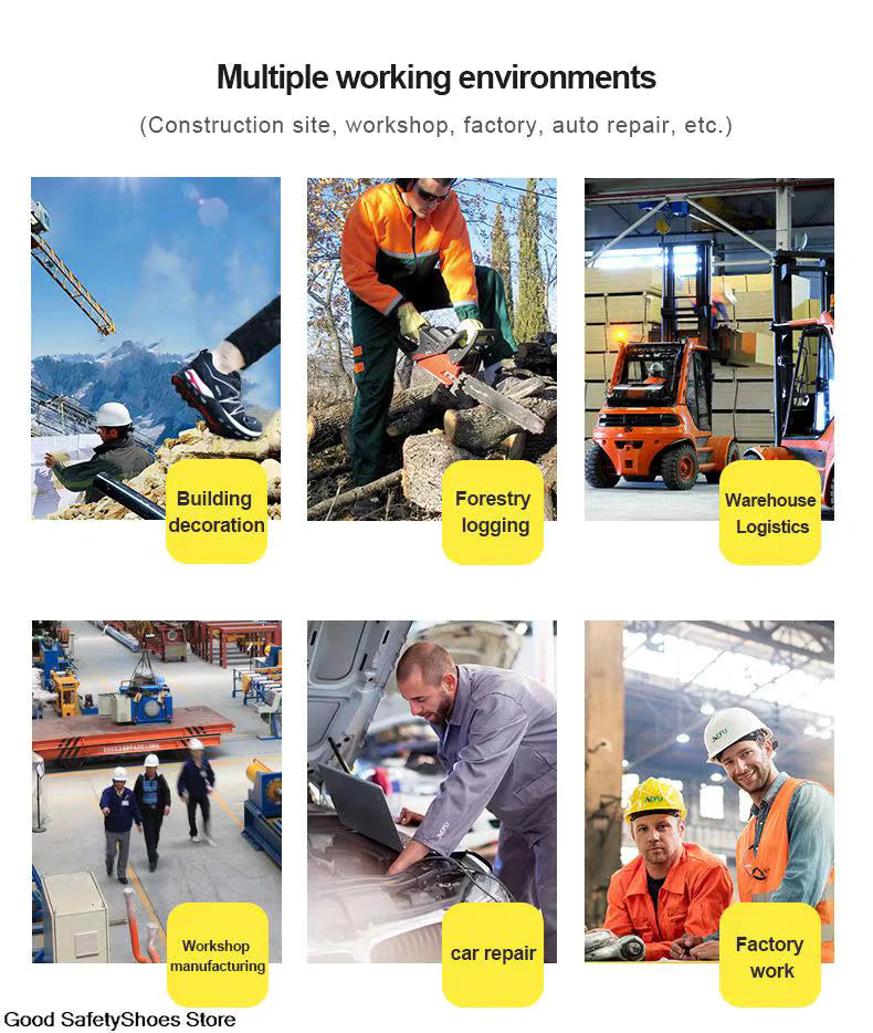 Safe Boots steel toe safety sneaker product showcase
