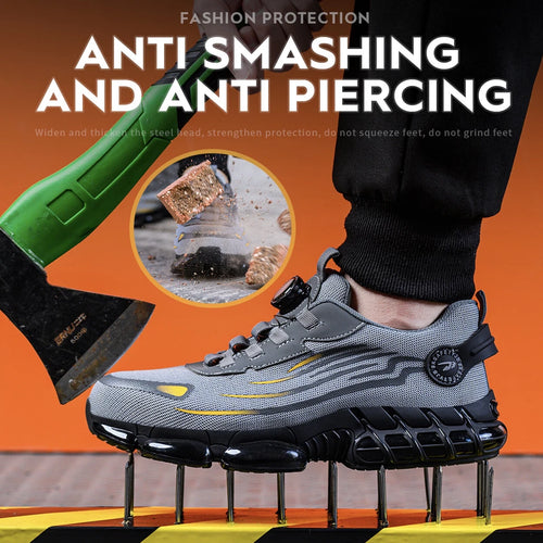 Heavy duty work shoe with shock-absorbing insole - interior view
